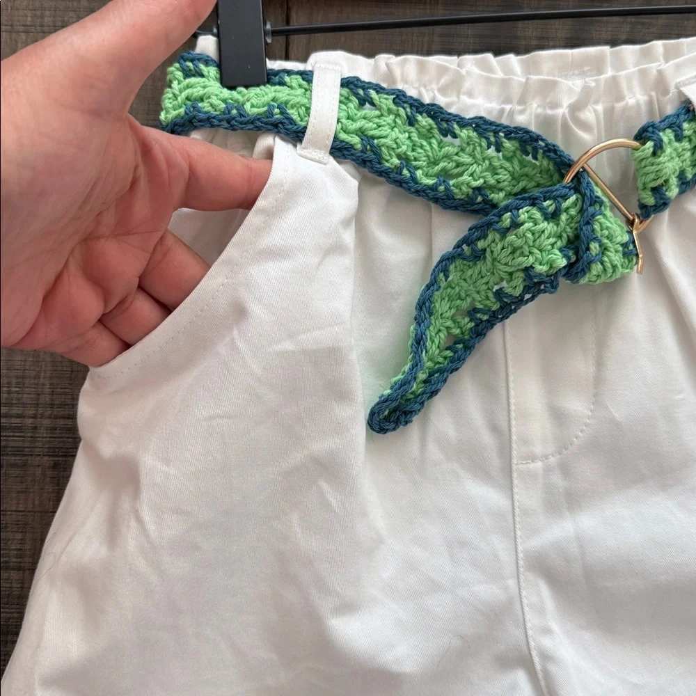 Kids white shirts with belt size 8  Shorts with Green Belt M - Picture 5 of 6